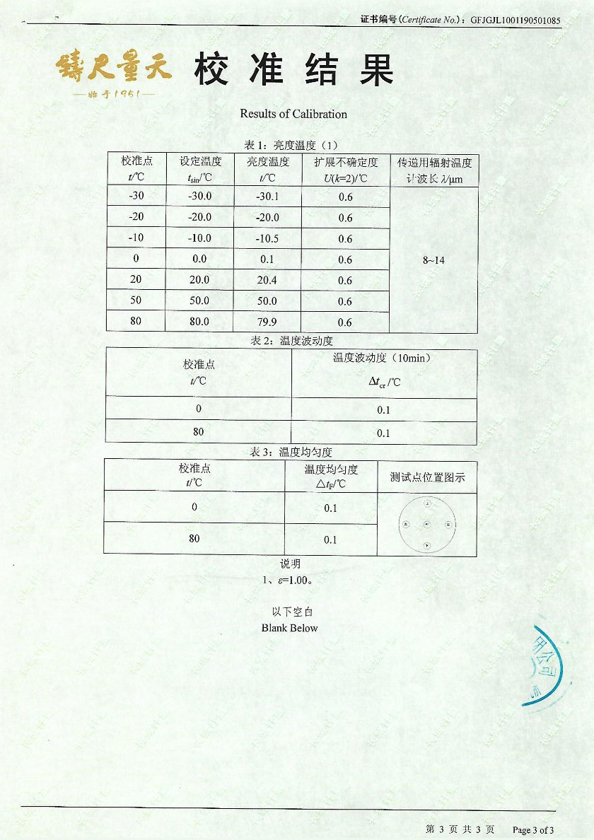方圓檢測認(rèn)證有限公司-黑體爐案例(-30-80℃)