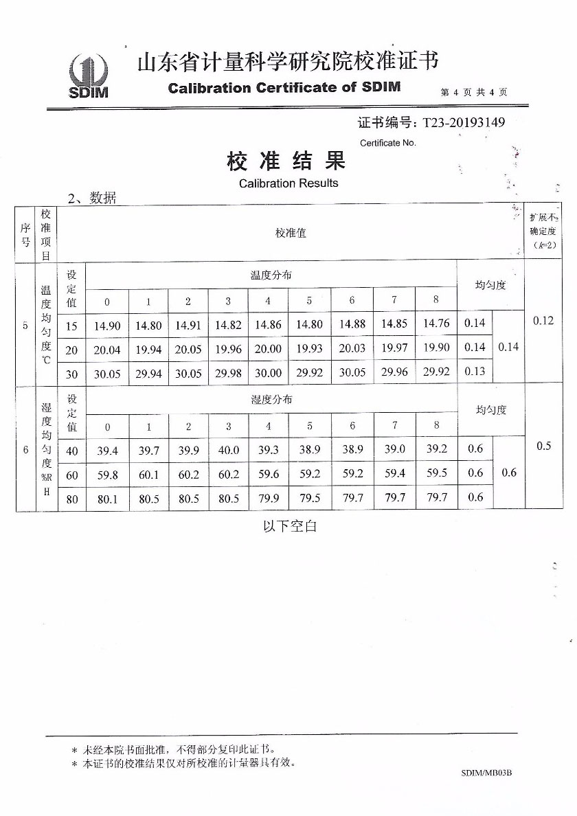 江西品正計量校準技術有限公司-溫濕度標準箱案例